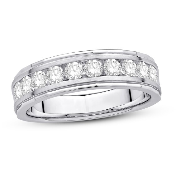 Men's Diamond Wedding Band 1 ct tw Round 14K White Gold | Jared