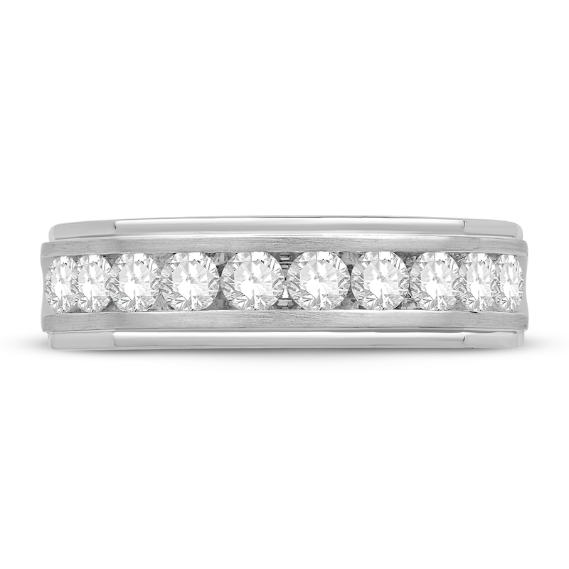 Men's Diamond Wedding Band 1 ct tw Round 14K White Gold
