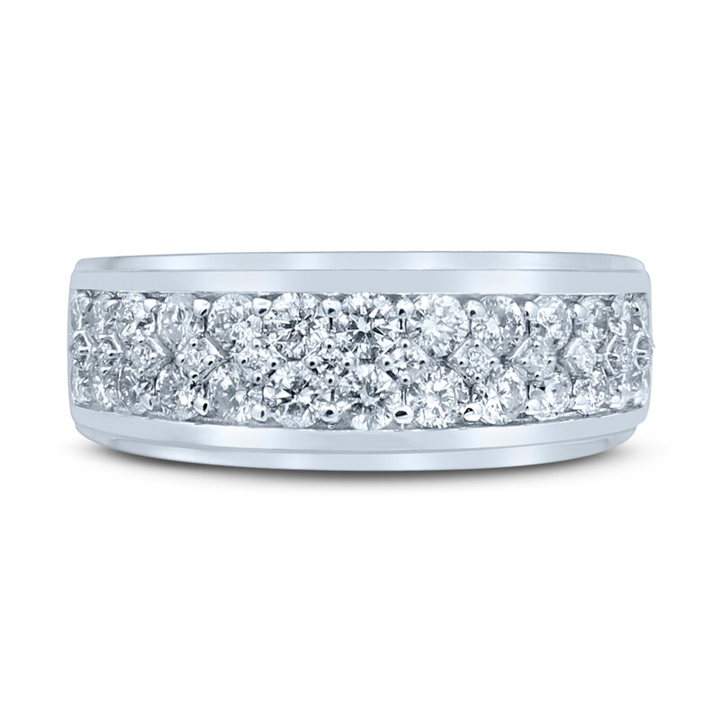 Main Image 3 of Men's Diamond Wedding Band 1-1/2 ct tw Round 14K White Gold
