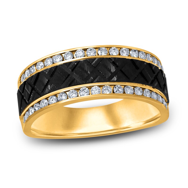 Men's Diamond Anniversary Band 1/2 ct tw Round 10K Yellow Gold