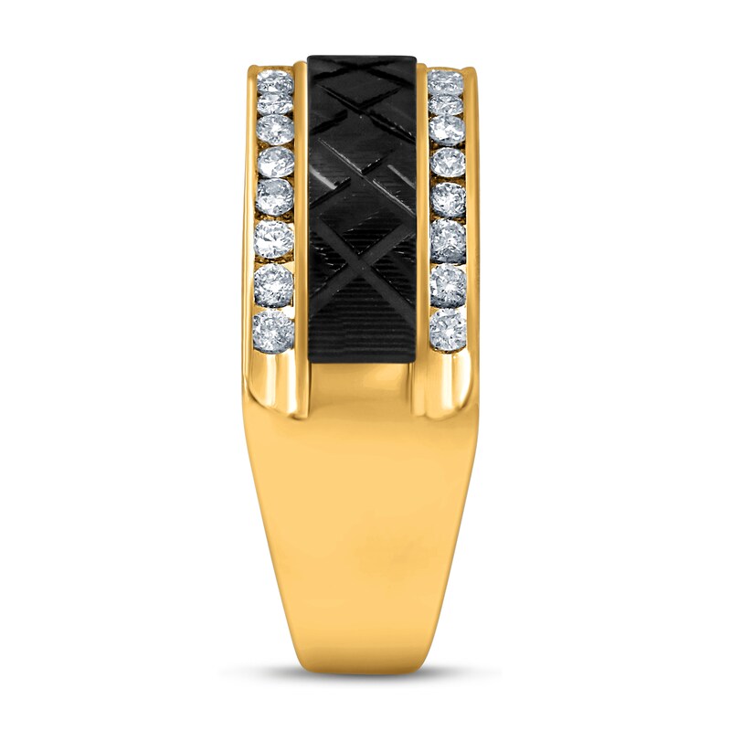 Men's Diamond Anniversary Band 1/2 ct tw Round 10K Yellow Gold