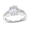 Thumbnail Image 1 of Diamond Solitaire Scroll Engagement Ring 1/2 ct tw Round 14K White Gold (I2/I)