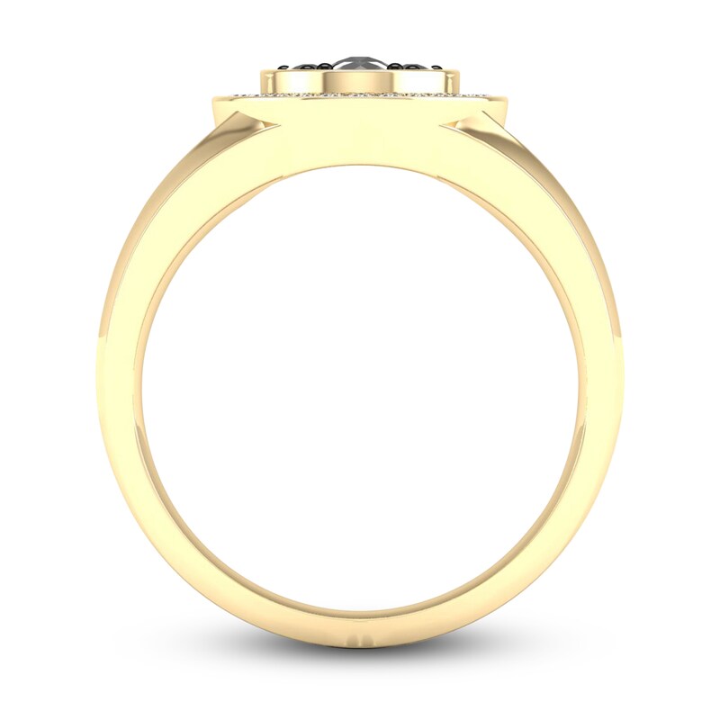 Main Image 3 of Men's Black Diamond Ring 3/4 ct tw Round 10K Yellow Gold