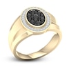 Thumbnail Image 4 of Men's Black Diamond Ring 3/4 ct tw Round 10K Yellow Gold