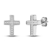 Thumbnail Image 1 of Diamond Cross Earrings 1/10 ct tw Round Stainless Steel