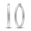 Thumbnail Image 1 of Diamond-Cut Round Hoop Earrings 14K White Gold 30mm