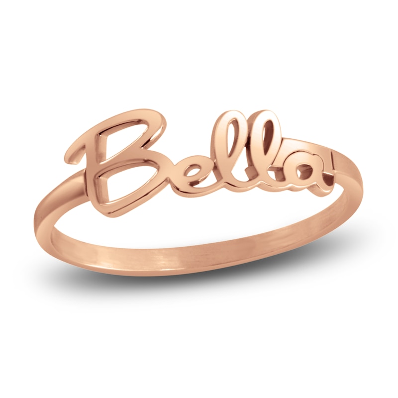 Main Image 1 of High-Polish Personalized Name Ring Rose Gold-Plated Sterling Silver