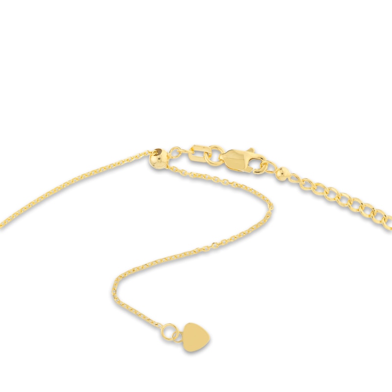 Main Image 3 of Semi-Solid Curb Chain Choker Necklace 14K Yellow Gold 12" Adj.