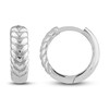 Thumbnail Image 1 of Chevron Huggie Earrings 14K White Gold