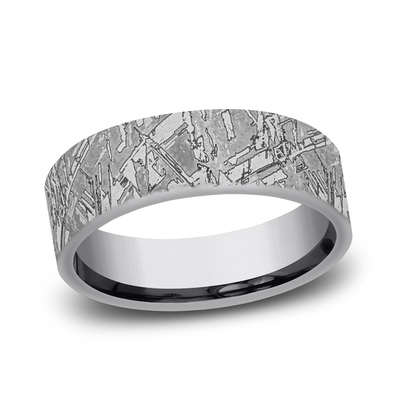 Main Image 1 of Men's Faux Meteorite Wedding Band Tantalum