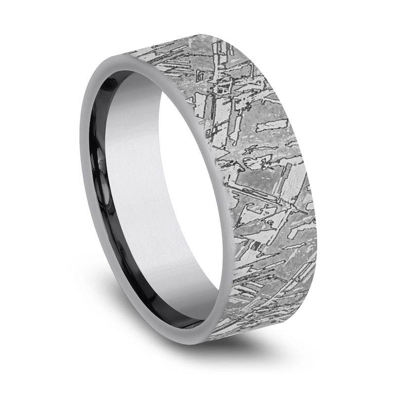 Main Image 2 of Men's Faux Meteorite Wedding Band Tantalum