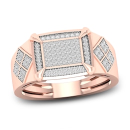 Men's Diamond Ring 1/4 ct tw Round 10K Rose Gold