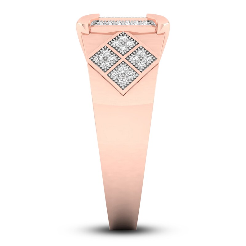 Main Image 3 of Men's Diamond Ring 1/4 ct tw Round 10K Rose Gold