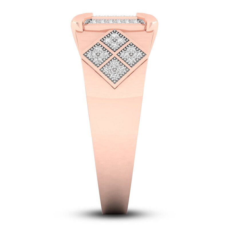 Men's Diamond Ring 1/4 ct tw Round 10K Rose Gold