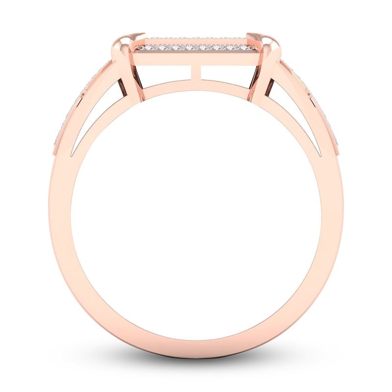 Main Image 4 of Men's Diamond Ring 1/4 ct tw Round 10K Rose Gold