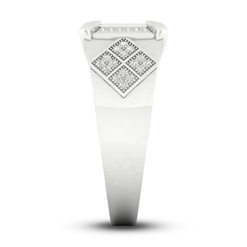 Men's Diamond Ring 1/4 ct tw Round 10K White Gold