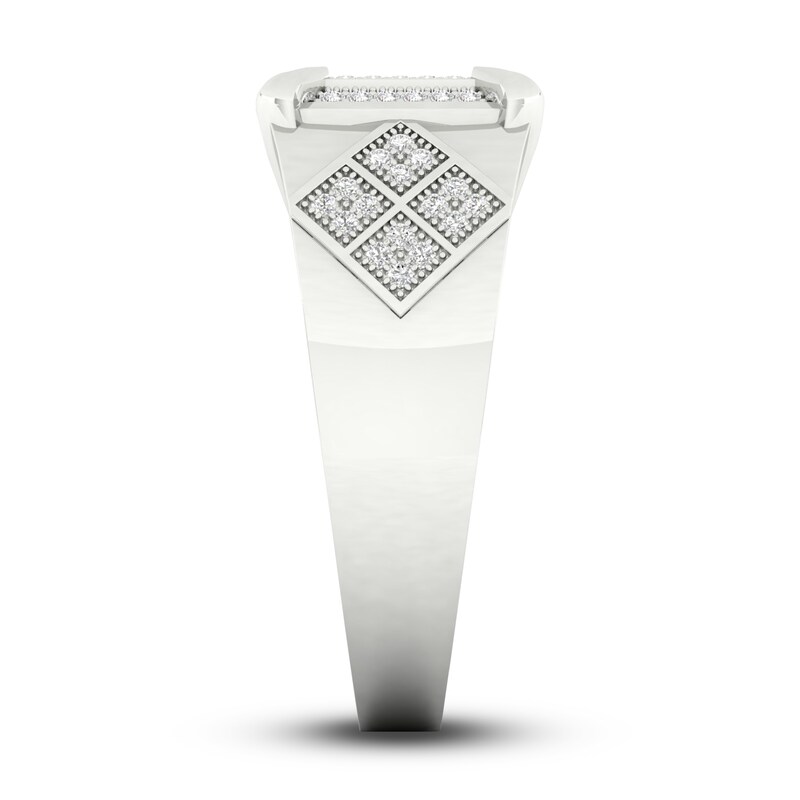 Main Image 3 of Men's Diamond Ring 1/4 ct tw Round 10K White Gold