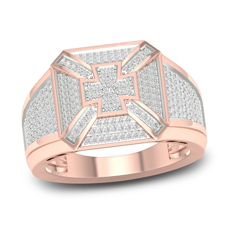 Men's Diamond Ring 5/8 ct tw Round 14K Rose Gold