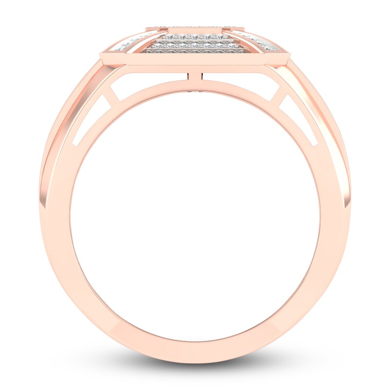 Men's Diamond Ring 5/8 ct tw Round 14K Rose Gold