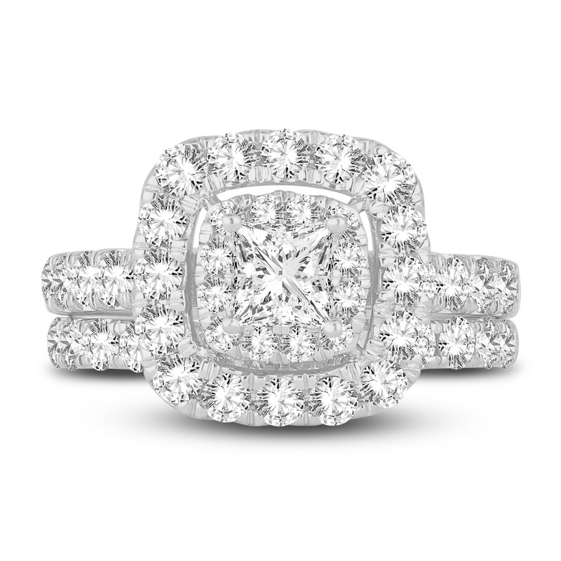 Diamond Bridal Set 2-1/2 ct tw Princess/Round 14K White Gold