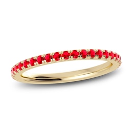 Juliette Maison Natural Ruby Eternity Ring 10K Yellow Gold