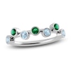 Thumbnail Image 1 of Juliette Maison Natural Aquamarine & Natural Emerald Ring 10K White Gold