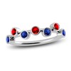 Thumbnail Image 1 of Juliette Maison Natural Ruby & Natural Blue Sapphire Ring 10K White Gold