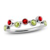 Thumbnail Image 1 of Juliette Maison Natural Ruby & Natural Peridot Ring 10K White Gold