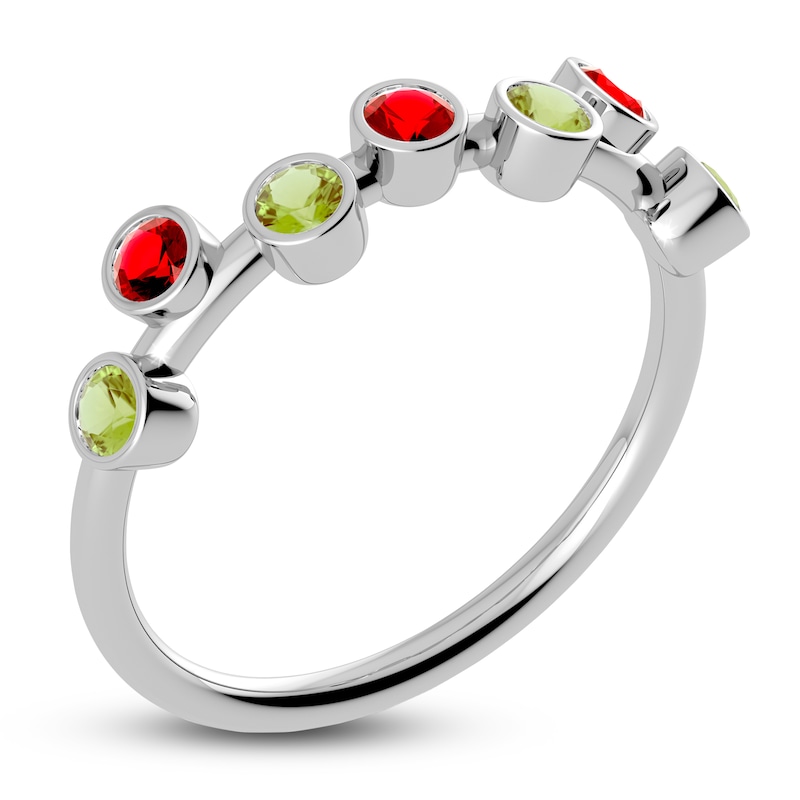 Main Image 2 of Juliette Maison Natural Ruby & Natural Peridot Ring 10K White Gold