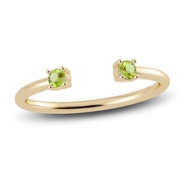 Juliette Maison Natural Peridot Cuff Ring 10K Yellow Gold