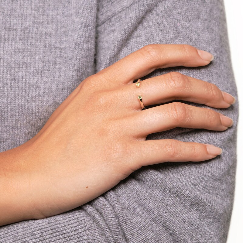Main Image 3 of Juliette Maison Natural Peridot Cuff Ring 10K Yellow Gold