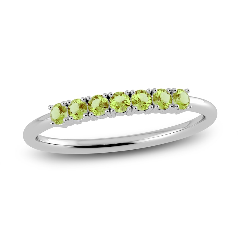 Main Image 1 of Juliette Maison Natural Peridot Half Eternity Ring 10K White Gold