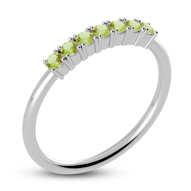 Main Image 2 of Juliette Maison Natural Peridot Half Eternity Ring 10K White Gold