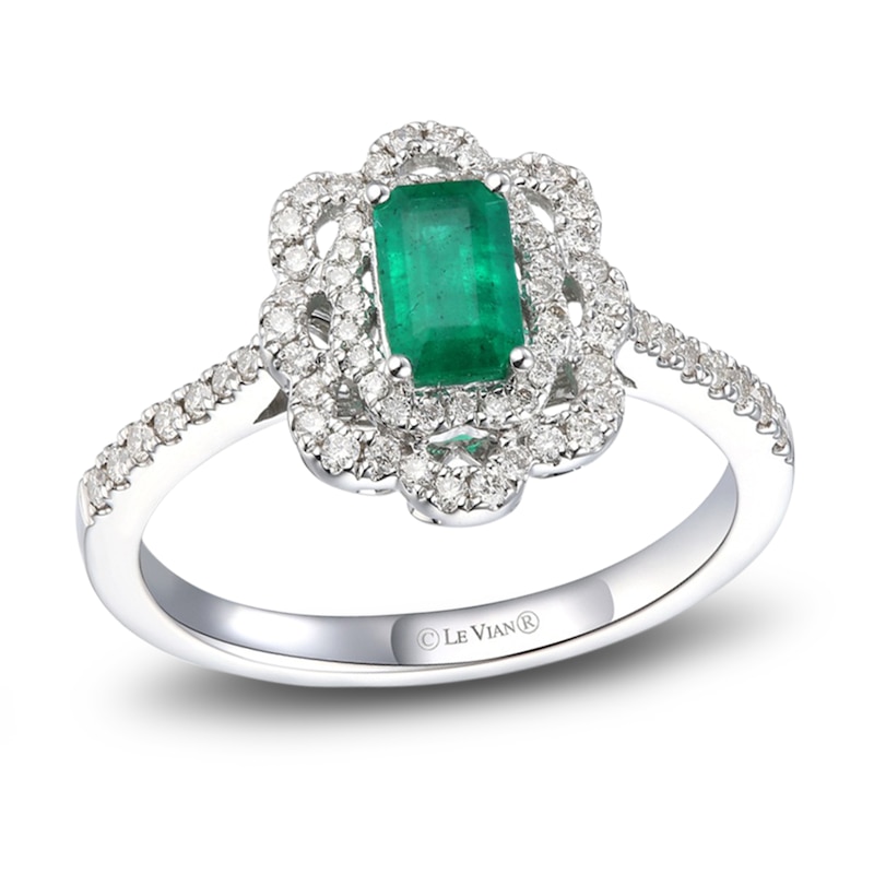 Main Image 1 of Le Vian Natural Emerald Ring 1/3 ct tw Diamonds Platinum