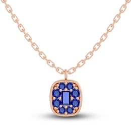 Juliette Maison Natural Blue Sapphire Pendant Necklace 10K Rose Gold