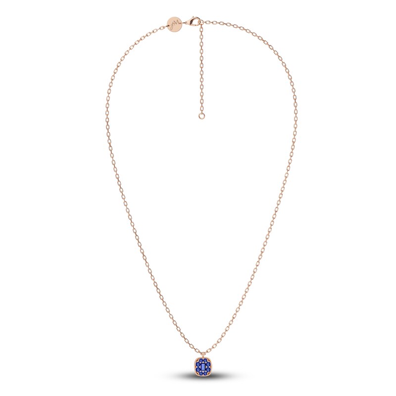 Main Image 2 of Juliette Maison Natural Blue Sapphire Pendant Necklace 10K Rose Gold