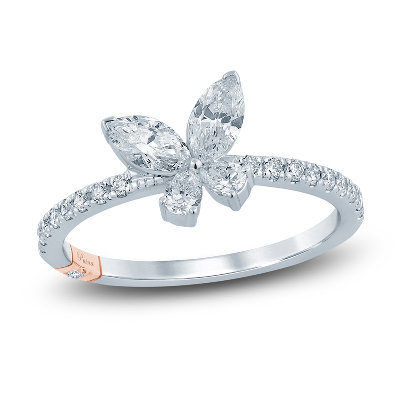 Main Image 1 of Pnina Tornai Diamond Butterfly Ring 3/4 ct tw Pear/Marquise/ Round 14K White Gold
