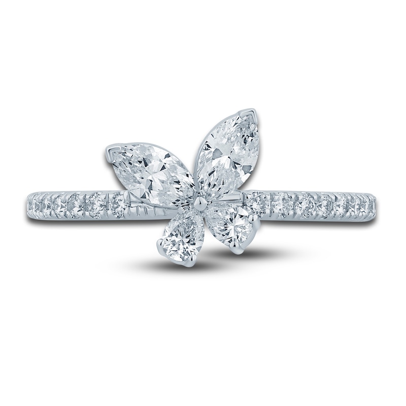 Main Image 3 of Pnina Tornai Diamond Butterfly Ring 3/4 ct tw Pear/Marquise/ Round 14K White Gold