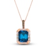 Thumbnail Image 0 of Le Vian Natural Blue Topaz Pendant Necklace 1/3 ct tw Round 14K Strawberry Gold 19"