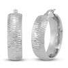 Tube Hoop Earrings 10K White Gold 20mm