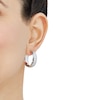 Tube Hoop Earrings 10K White Gold 20mm