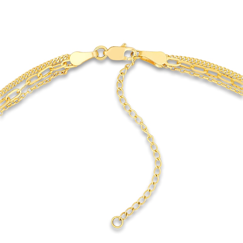 Main Image 3 of Paperclip, Curb & Rolo Chain Necklace 14K Yellow Gold 18"