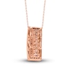 Thumbnail Image 3 of Kallati Round-Cut Natural Pink Sapphire Necklace 1/3 ct tw Diamonds 14K Rose Gold 18"