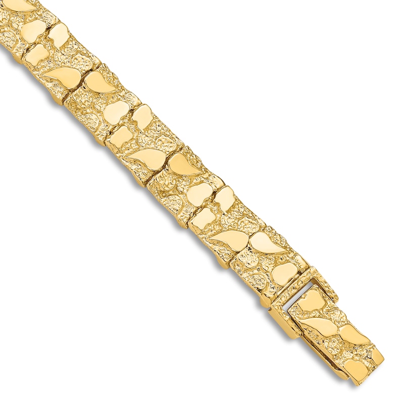 Main Image 1 of Textured Nugget Bracelet 14K Yellow Gold 7"