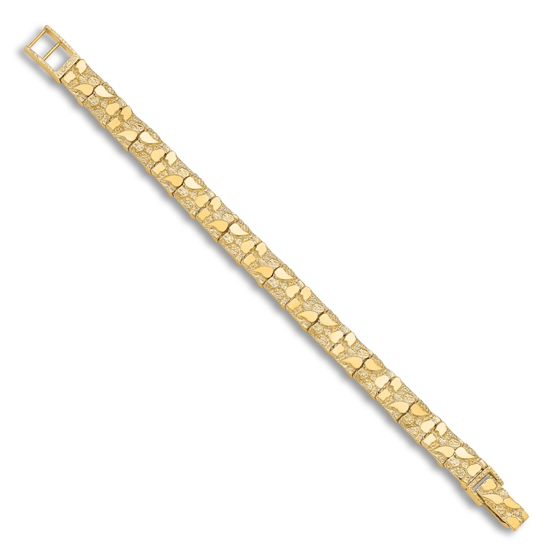 Main Image 2 of Textured Nugget Bracelet 14K Yellow Gold 7"