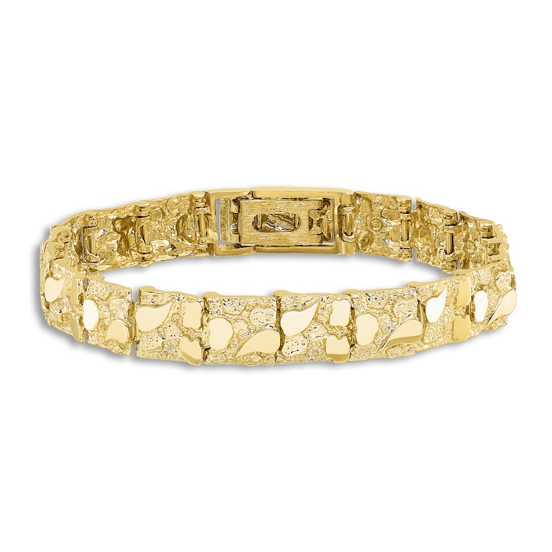 Textured Nugget Bracelet 14K Yellow Gold 7"
