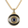 Thumbnail Image 0 of 1933 by Esquire Men's Lab-Created Sapphire Eye Pendant Necklace 5/8 ct tw Diamonds 14K Yellow Gold-Plated Sterling Silver 22"