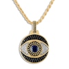 Thumbnail Image 1 of 1933 by Esquire Men's Lab-Created Sapphire Eye Pendant Necklace 5/8 ct tw Diamonds 14K Yellow Gold-Plated Sterling Silver 22"
