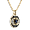 Thumbnail Image 1 of 1933 by Esquire Men's Lab-Created Sapphire Eye Pendant Necklace 5/8 ct tw Diamonds 14K Yellow Gold-Plated Sterling Silver 22"