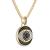 Thumbnail Image 2 of 1933 by Esquire Men's Lab-Created Sapphire Eye Pendant Necklace 5/8 ct tw Diamonds 14K Yellow Gold-Plated Sterling Silver 22"